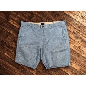J. Crew Stanton Shorts 36x9 Blue Linen Cotton Baird McNutt Irish Linen Blend